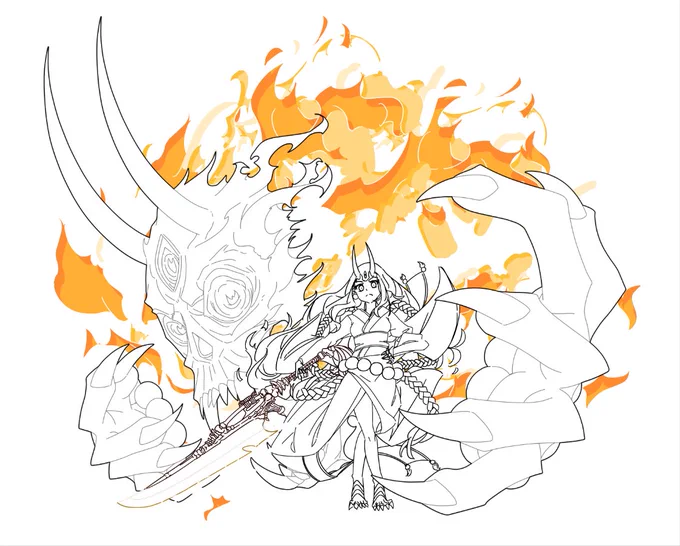 redrawing something again with my new artstyle~ (wip) 