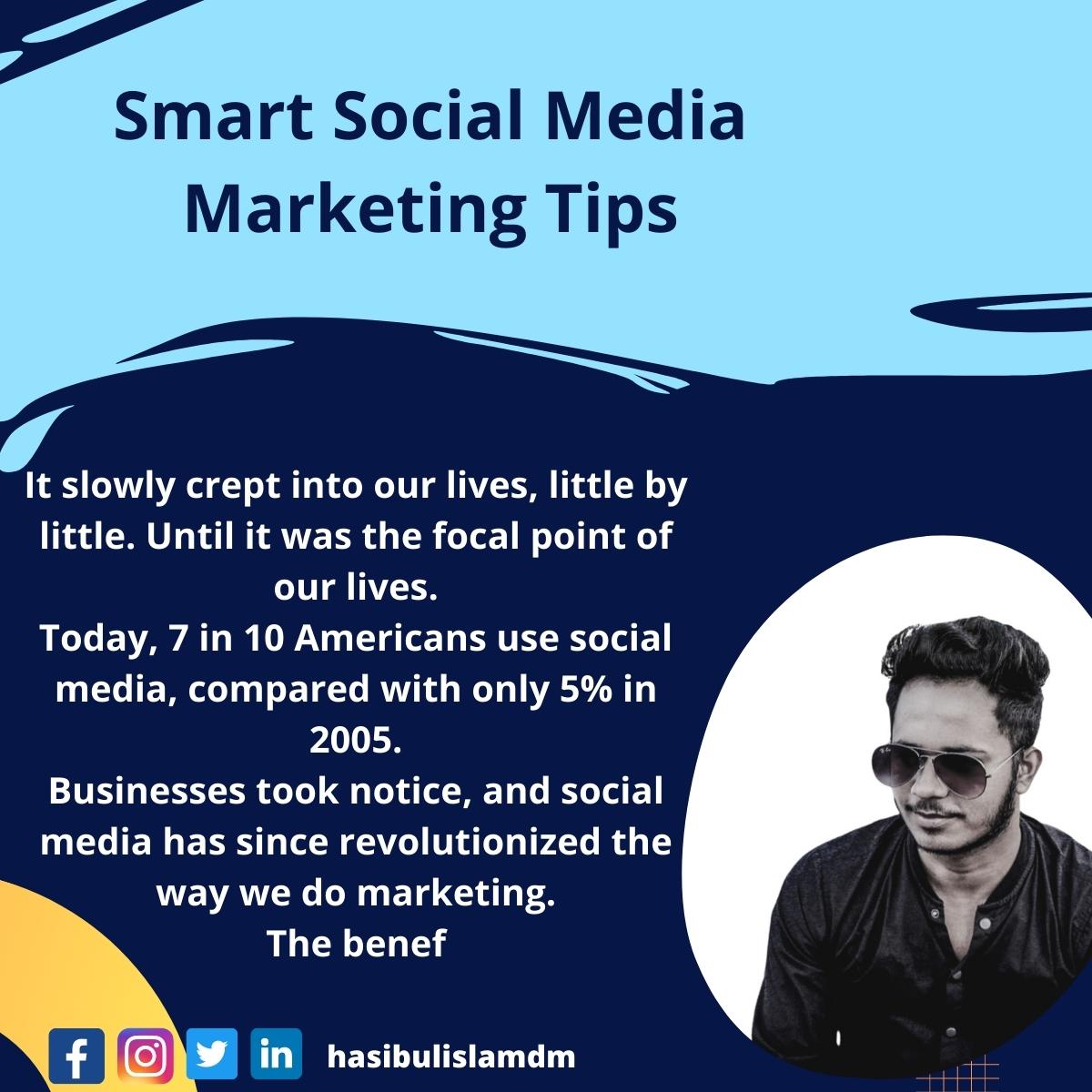 hasibulislamdm's tweet photo. Smart Social Media Marketing Tips

#socialmediamarketing #socialmedia #marketing #media #social #socialmarketing #marketingdigital #socialdistancing #digitalmarketing #socialmediamanager #socialmediatips https://t.co/Qkw56XcQxM