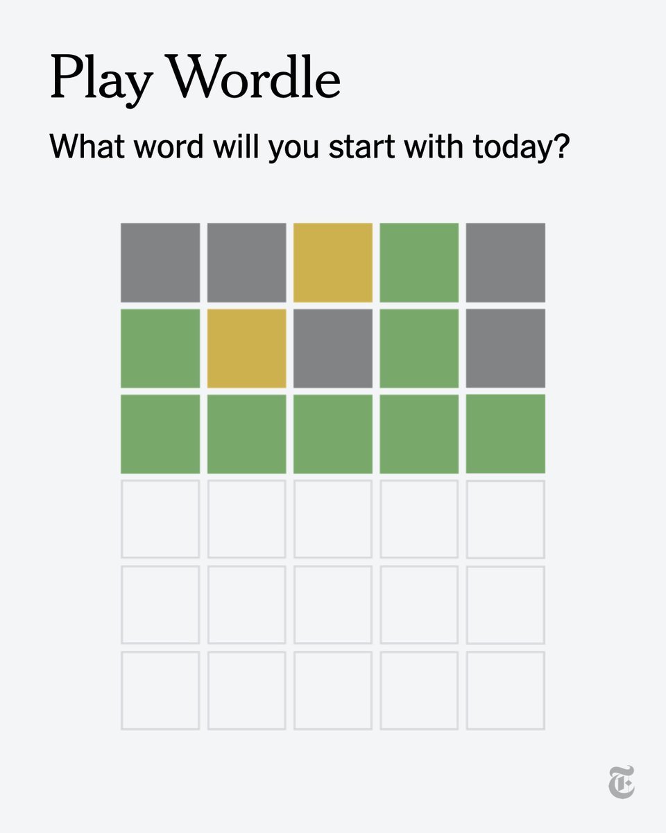 nytimes's tweet photo. 🟨🟩 Have you beat Wordle today? 🟨🟩 https://t.co/MHPoeEh1aL https://t.co/vfskjCVX7I