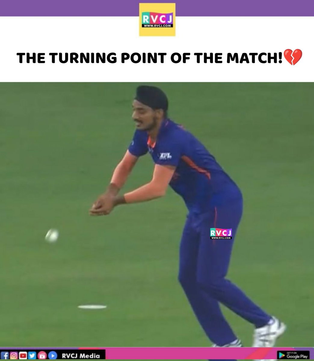 RVCJ_Sports's tweet photo. The turning point! 

#Asiacup2022 #INDvsPAK #INDvPAK #arshdeep https://t.co/6FY8j6XiJ6