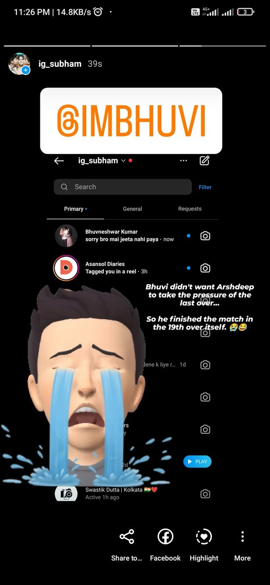 SubhamguptaSeo's tweet image. bhuvneshwar kumar massage me on instagram

Bhuvi didn&apos;t want Arshdeep to take the pressure of the last over...

So he finished the match in the 19th over itself. 😭
#INDvsPAK2022
#INDvsPAK
#INDvPAK
#India
#CricketTwitter
instagram.com/ig_subham