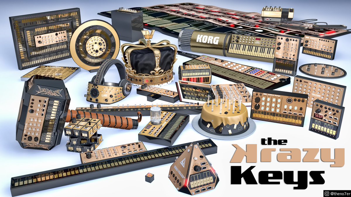KaleniusHenri's tweet photo. Krazy Keys collection - Consepts of analogue synthesizer Korg Volca Keys in various imaginary shapes that sometimes defy sanity, by me #KORG #korgvolca #volcakeys #analoguesynth #synthesizer #conceptart https://t.co/c9yjLqTW0k