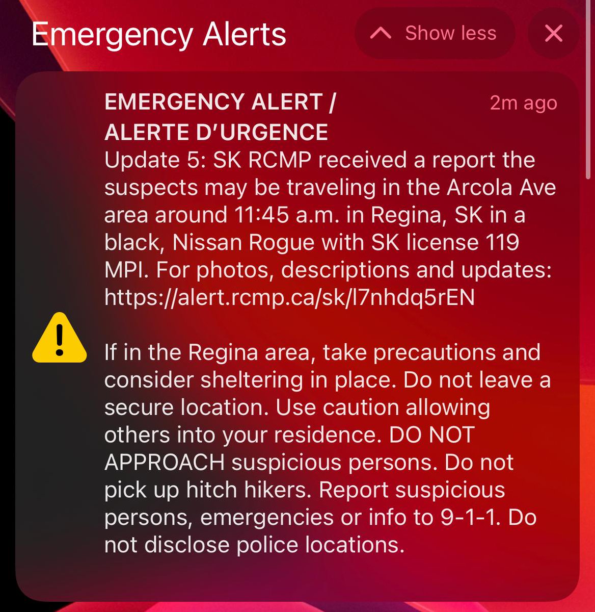 CarlaBeckSK's tweet photo. If you are in the Regina area, please take every precaution and consider sheltering in place.

This is a very dangerous situation.

#sask #saskatchewan #yqr https://t.co/Pk43e2i1wg
