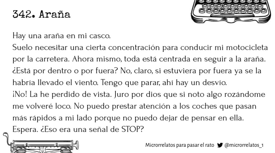microrrelatos_1's tweet photo. 342. Araña 📖 #microrrelato
#septiembre #relato #literatura #ficcion #microcuento #leer #lectura #cuento #twitteratura #relatocorto #terror #miedo #relatoterror https://t.co/PkcRi5P09P