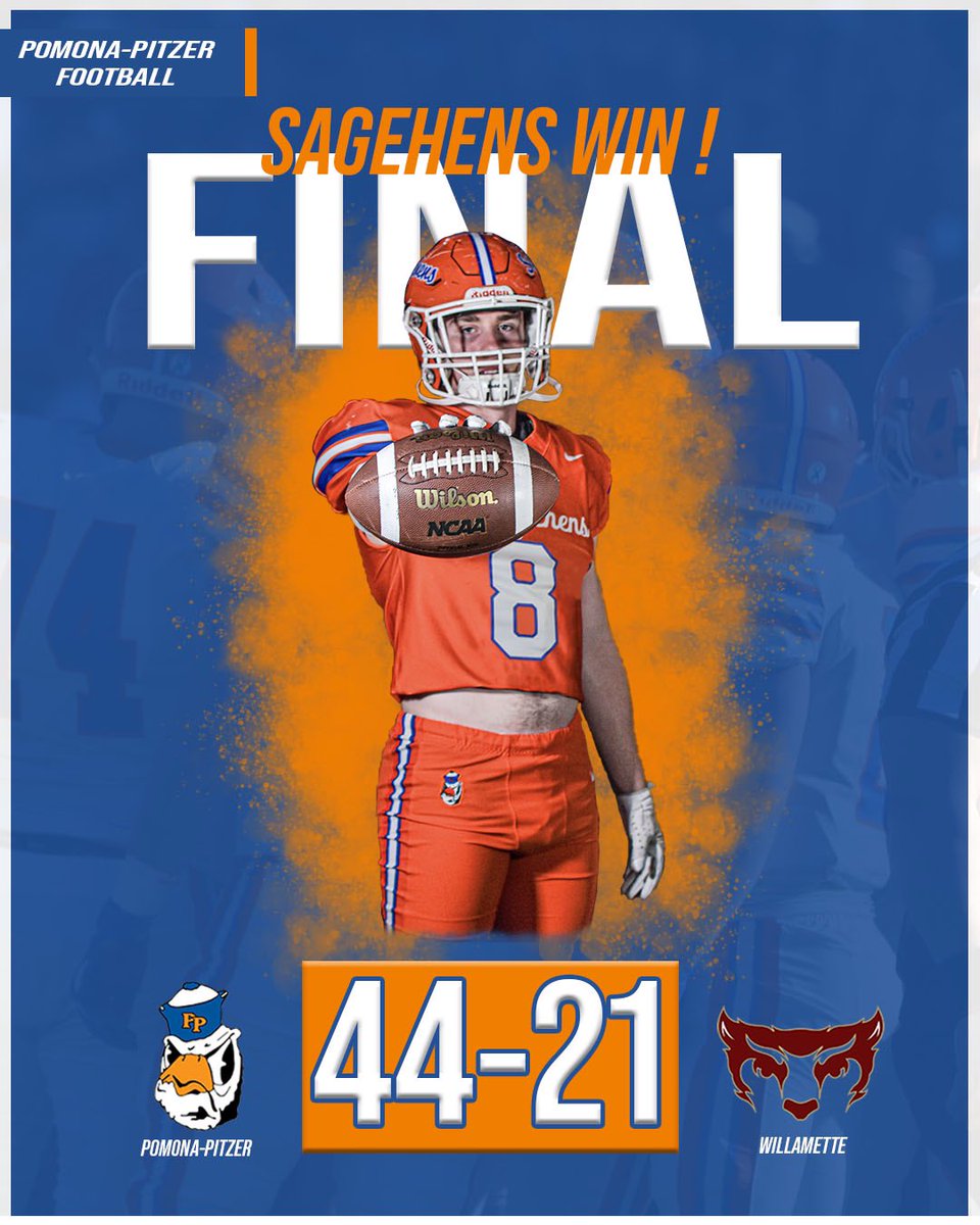 Final score from yesterday’s game! Sagehens open up the season 1-0 after the win over Willamette. 

#GoSagehens
#SagehenFB