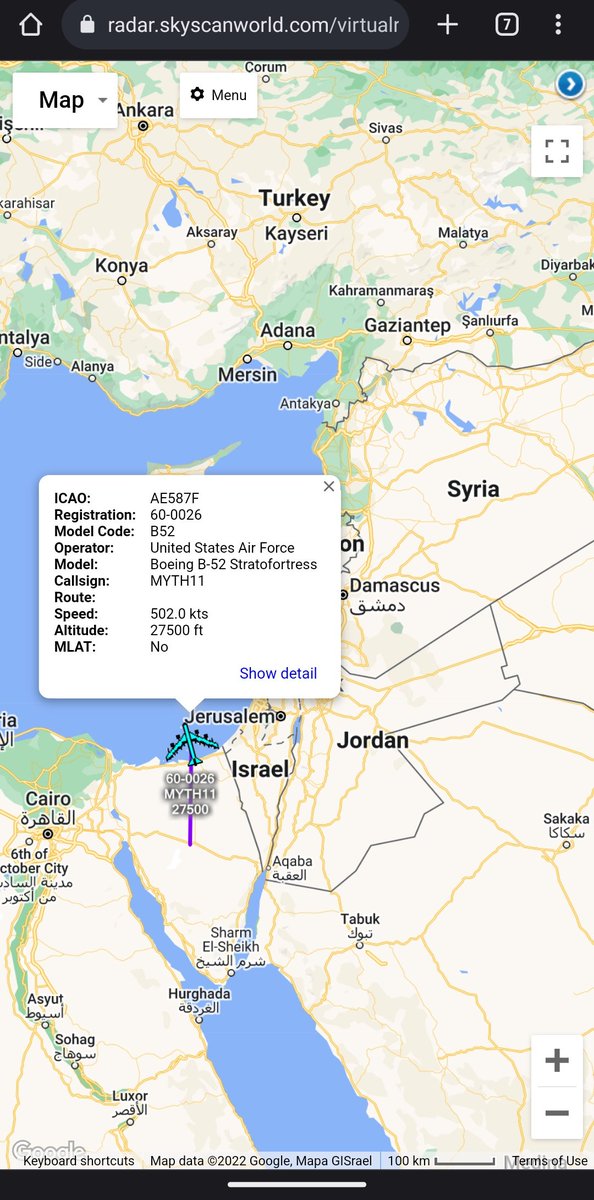 scan_sky's tweet photo. #MYTH Flight Starting To Make There Way Back To RAF Fairford ๐ฌ๐ง ๐บ๐ธ
Currently Routing Over Egypt ๐ช๐ฌ And Going Feet Wet Over The Eastern Mediterranean After Their Tasking Over The Middle East.
60-0026 - #MYTH11 - Dakota Avenger. https://t.co/dZdwwJCW6k