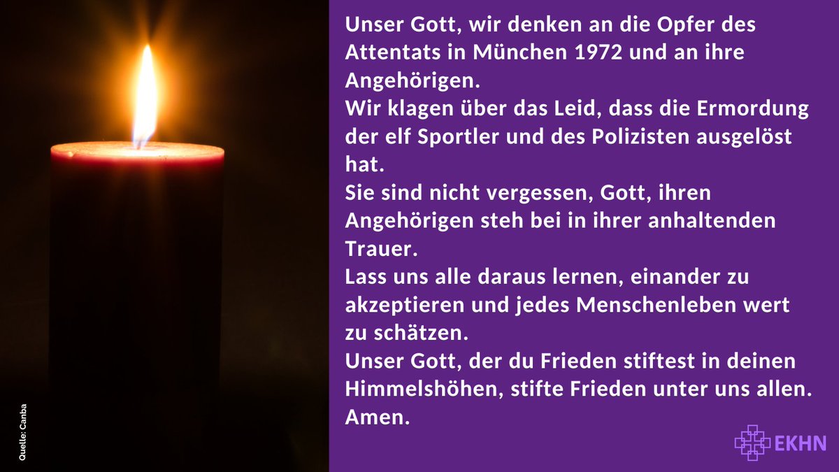 ekhn_de's tweet photo. Am 05.09. 2022 jährt sich der Tag des Olympia-Attentats zum 50. Mal. Wir gedenken den Opfern und allen Angehörigen des Münchener Olympia-Attentats.
#olympiaattentat #ekhn #gebet #münchen #1972 #evangelisch #kirchedigital #glaube https://t.co/ccKCNYEF0a