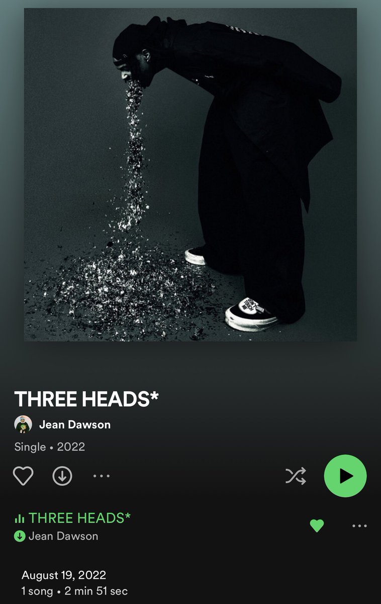 connn666's tweet photo. SONG OF THE DAY 9/4/2022!

THREE HEADS* - Jean Dawson https://t.co/bMs4EKsYDS