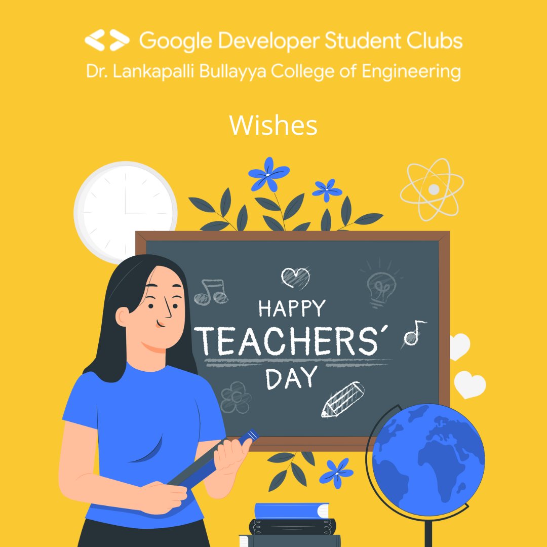 GdscLbce's tweet photo. "True teachers are those who help us think for ourselves." - Dr. Sarvepalli Radhakrishnan

Thank you to all the teachers with whom we crossed paths until now and lifting us and showing us the right path and making us a good citizen.

Happy Teachers' Day! https://t.co/901uB0MnO8