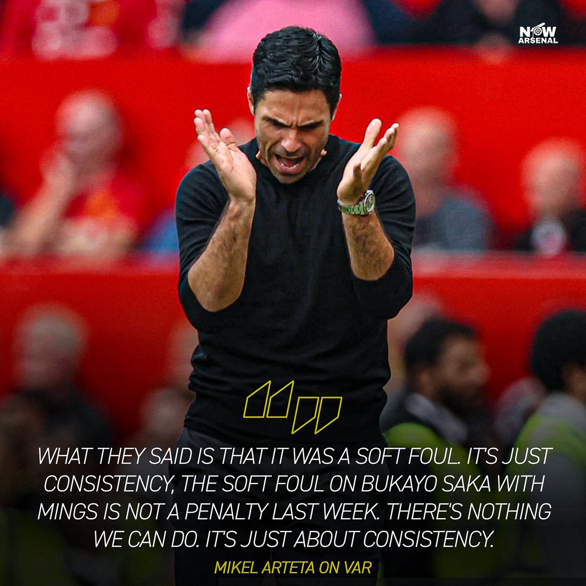 now_arsenaI's tweet photo. 🗣| Mikel Arteta speaking on Gabriel Martinelli’s disallowed goal after Martin Ødegaard was ruled to have fouled Eriksen in the build-up. #afc https://t.co/C5L5uEuZwm