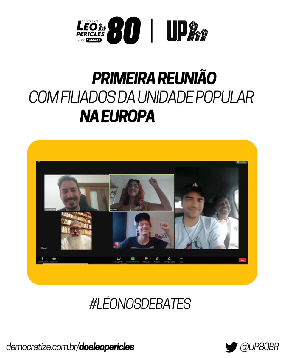 UP80BR's tweet image. Hoje, nos reuniumos com filiados que estão na Europa em uma conversa com @LeoPericlesUP sobre os desafios eleitorais e como podemos dialogar com os brasileiros em outros países que ainda podem decidir o futuro do Brasil através do voto. 

E você? De onde vai votar na gente?