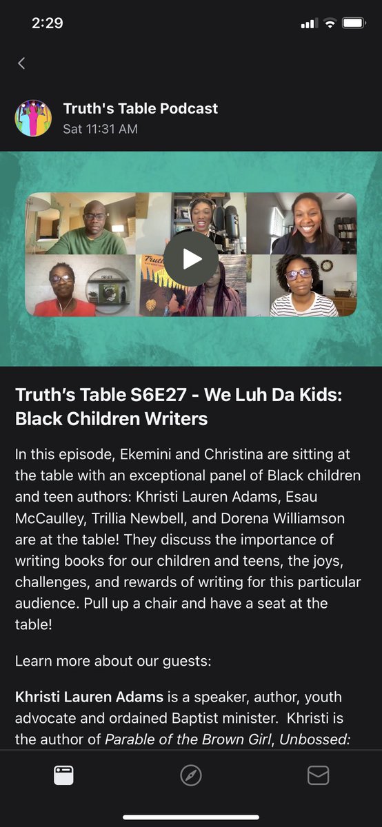 vanessaallegra's tweet photo. #TruthsTable this episode really is inspirational @dorenawill @KhristiLauren @trillianewbell @esaumccaulley @TruthsTable so many nuggets and timeless facts about how important our children really are. https://t.co/cZpBKBHfm5