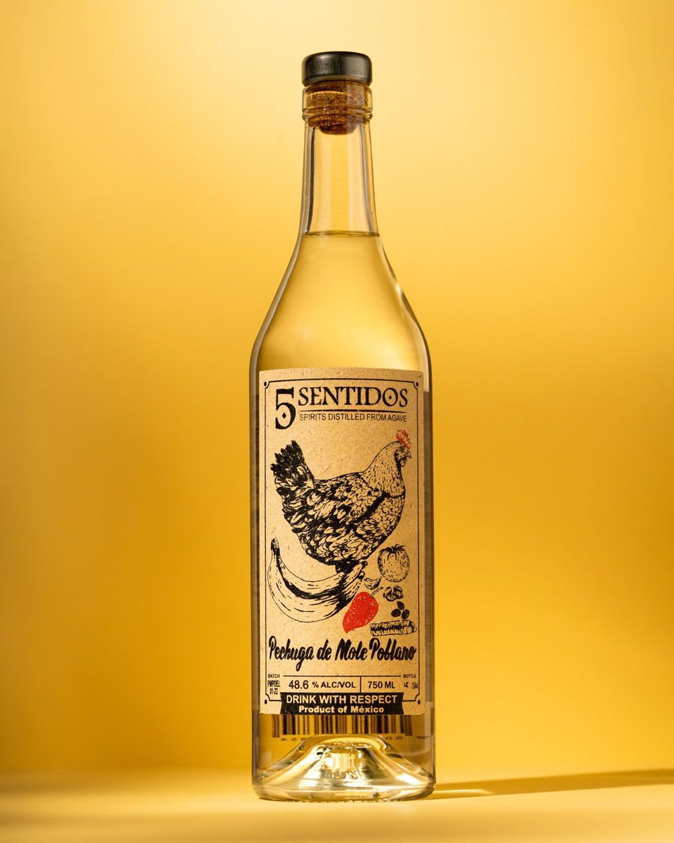 Newest work! This Pechuga de Mole Poblano is redistilled with Poblanos chilis with mole paste and chicken. This agave brand focuses on Mezcaler(e)s, who make traditional agave spirits, but don't qualify as mezcal due to location, cost of certification, or restrictive guidelines.