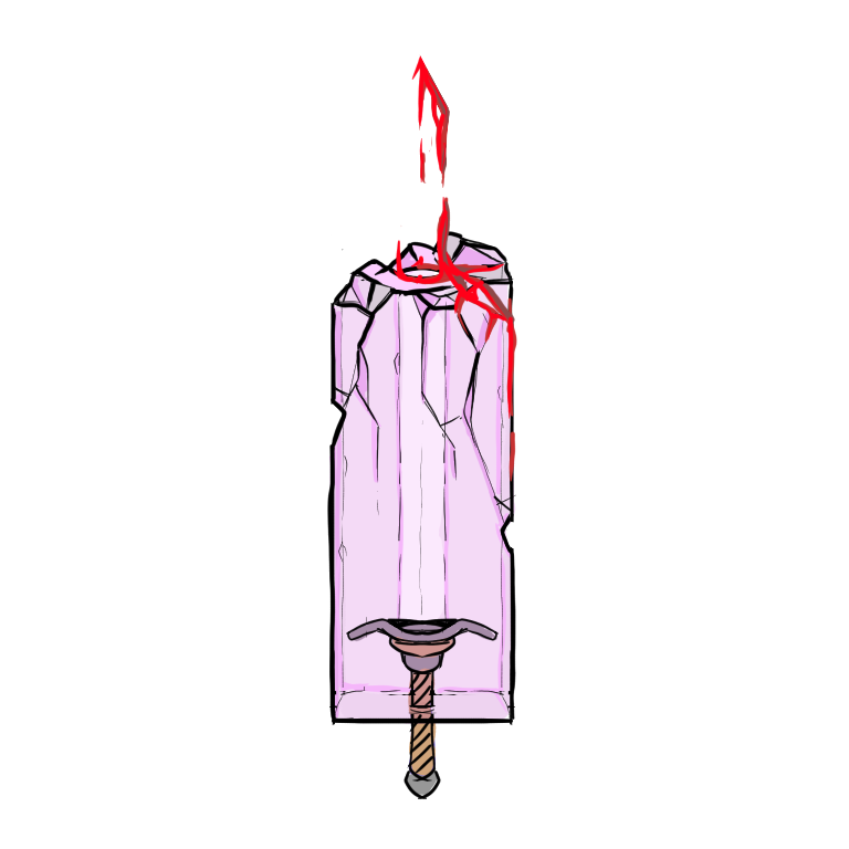 HamperedGibson's tweet photo. An accursed sword with an invisible blade, entombed (for everyone's sake) in a block of enchanted crystal. After some years spent chiseling, its seekers found it no less sharp, and its victims found it no less bloodthirsty.

#swordtember Day 1 - Crystal https://t.co/v16xVmBzll