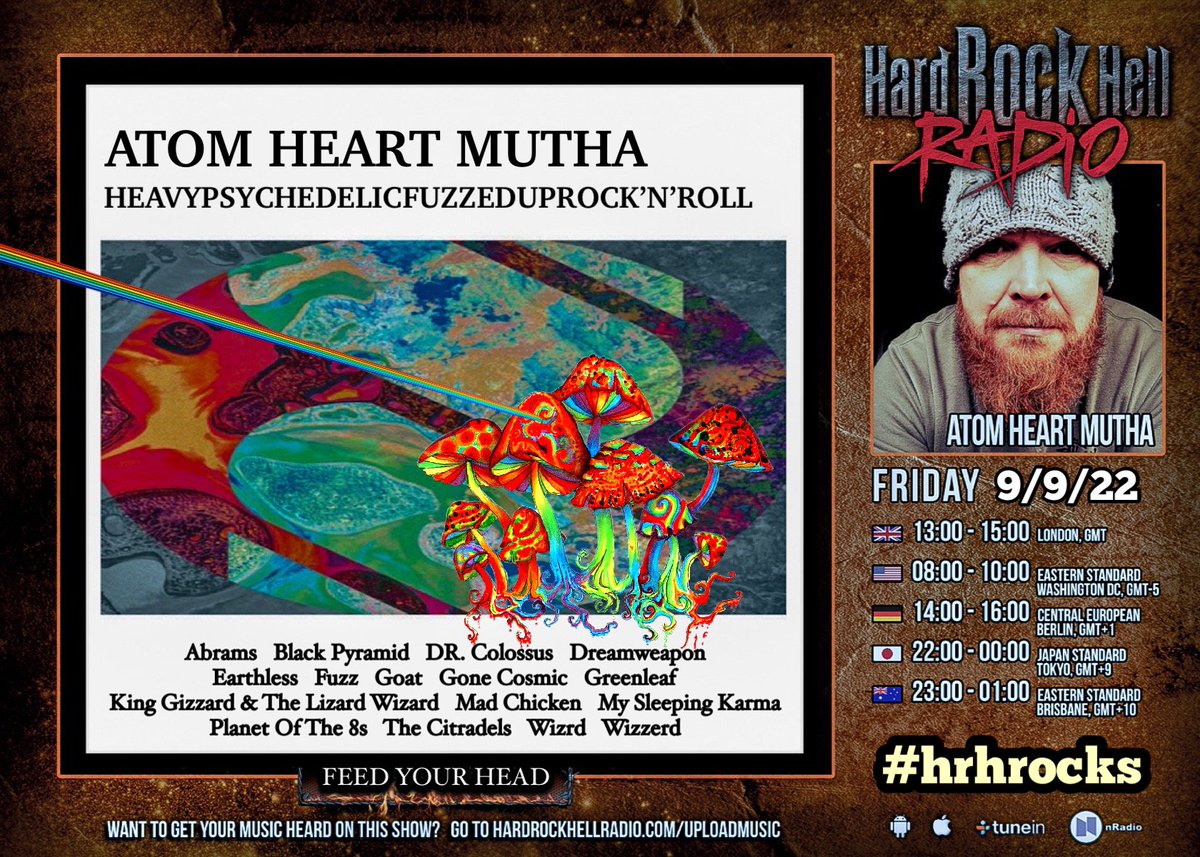 GeoffleppardUK's tweet photo. https://t.co/3OFNZhAC4M

Brand new @atom_heart_mutha Lands on Friday September 9th.... #new #fuzzed up #heavy #Psych #stoner #space #fuzz #grooves #psycheledic #rock #rocknroll #doom #vibes #metal #grooves #riffs n #dope #trips #radio #radioshow #dj #music #drugs #brain #shrooms https://t.co/hOhu1RHieo