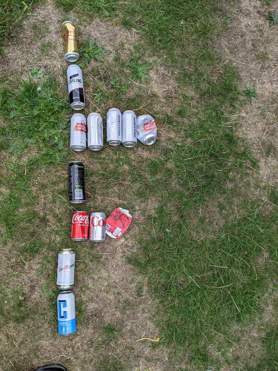 I put all the drink cans I get on my litter picks into my own recycling. So, for ‘fun’ I’m going to see who wins the most collected…….and the winner today with 5 is ⁦<a href="/StellaArtois/">Stella Artois</a>⁩! Well done Stella for having today’s laziest customers! 🤨