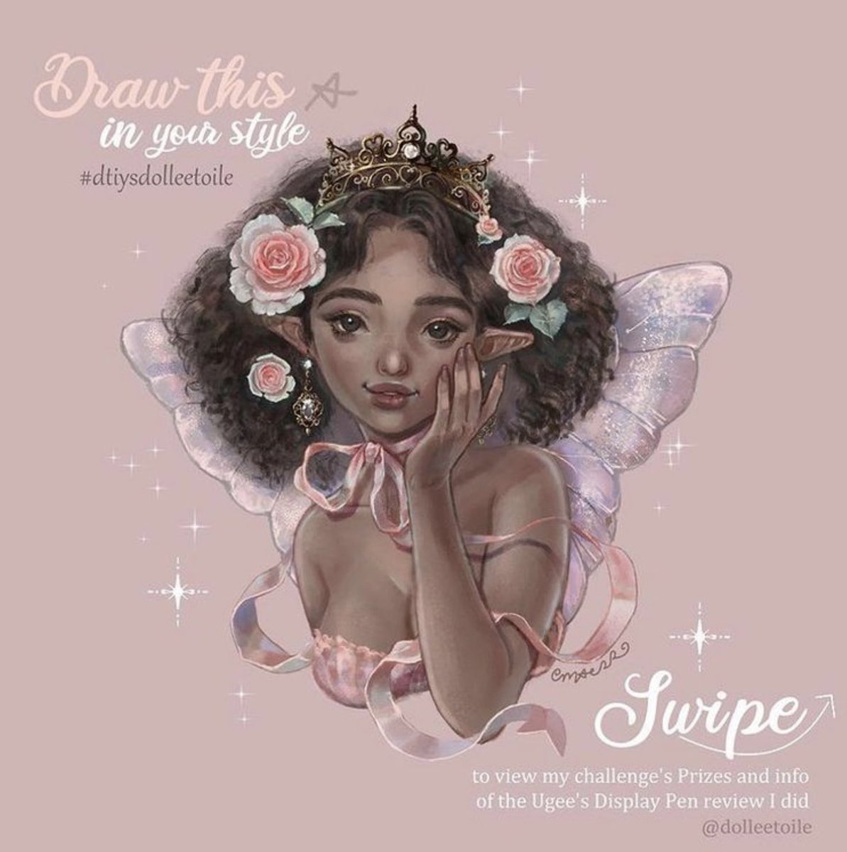 elibasanta's tweet photo. My entry for @dolleetoile DTIYS 👑🌸 I greatly admire your work!#dtiysdolleetoile 

#dtiyschallenge #dtiysentry #fairydrawing #procreate #illustration #illustrationartists #procreateart #procreatedrawing #procreateillustration https://t.co/CZRkYGvRY2