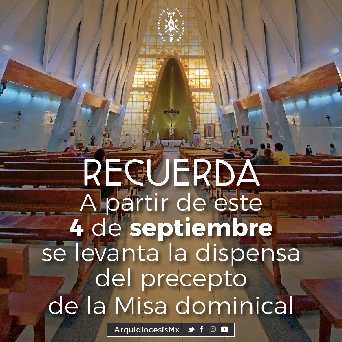 Arquidiócesis Primada de México on Twitter "Hoy se levanta la dispensa