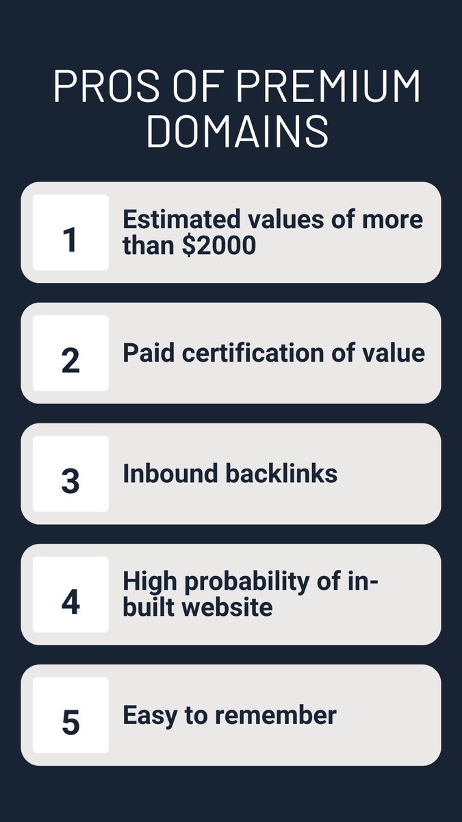 JdDomains's tweet photo. Benefits of premium domains. https://t.co/NcTTdfLNwk