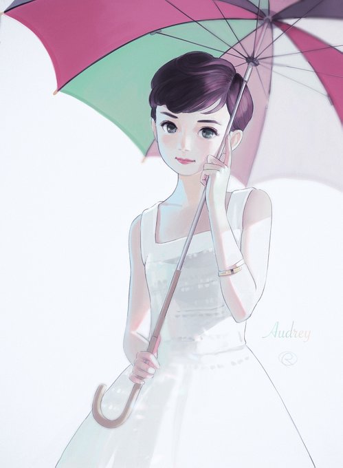 ヘップバーンの写真を参考に二次化したrkgk 