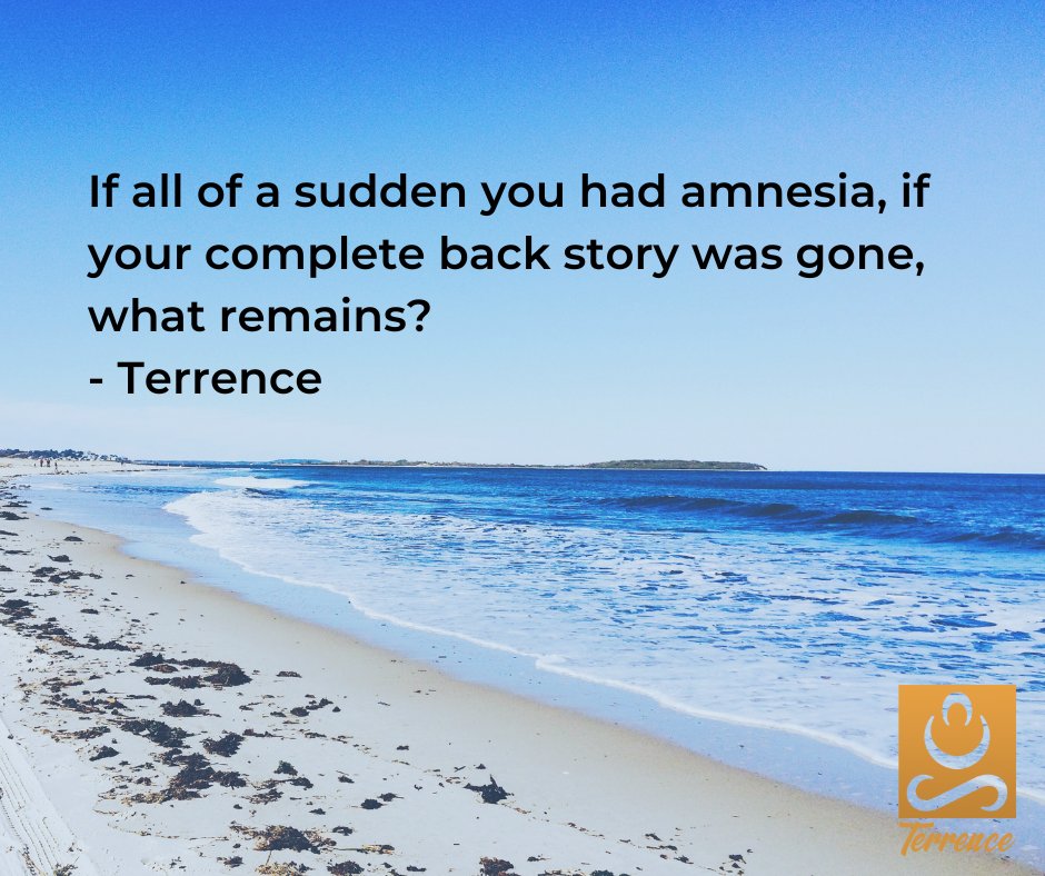 non_terry's tweet photo. he whole personal self only arises in mind as concept. It's only thoughts. The spiritual seeker is the mind trying to arrive at  Awareness, but it can't because it can't experience anything. If all of a sudden you had amnesia, if your complete back story was gone, what remains? https://t.co/Ar6x8RjxvK