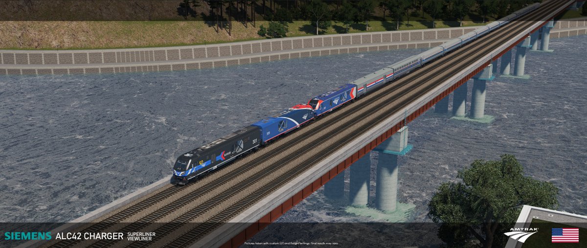 RELEASED: <a href="/Amtrak/">Amtrak</a> Charger 'Lakeshore Limited' 

This is the first batch of the release of Superliner &amp; Viewliner consists for <a href="/CitiesSkylines/">Cities: Skylines</a> Workshop. 

steamcommunity.com/sharedfiles/fi…

Second collab with <a href="/Nostriixx/">Nostrix</a>, who made coaches