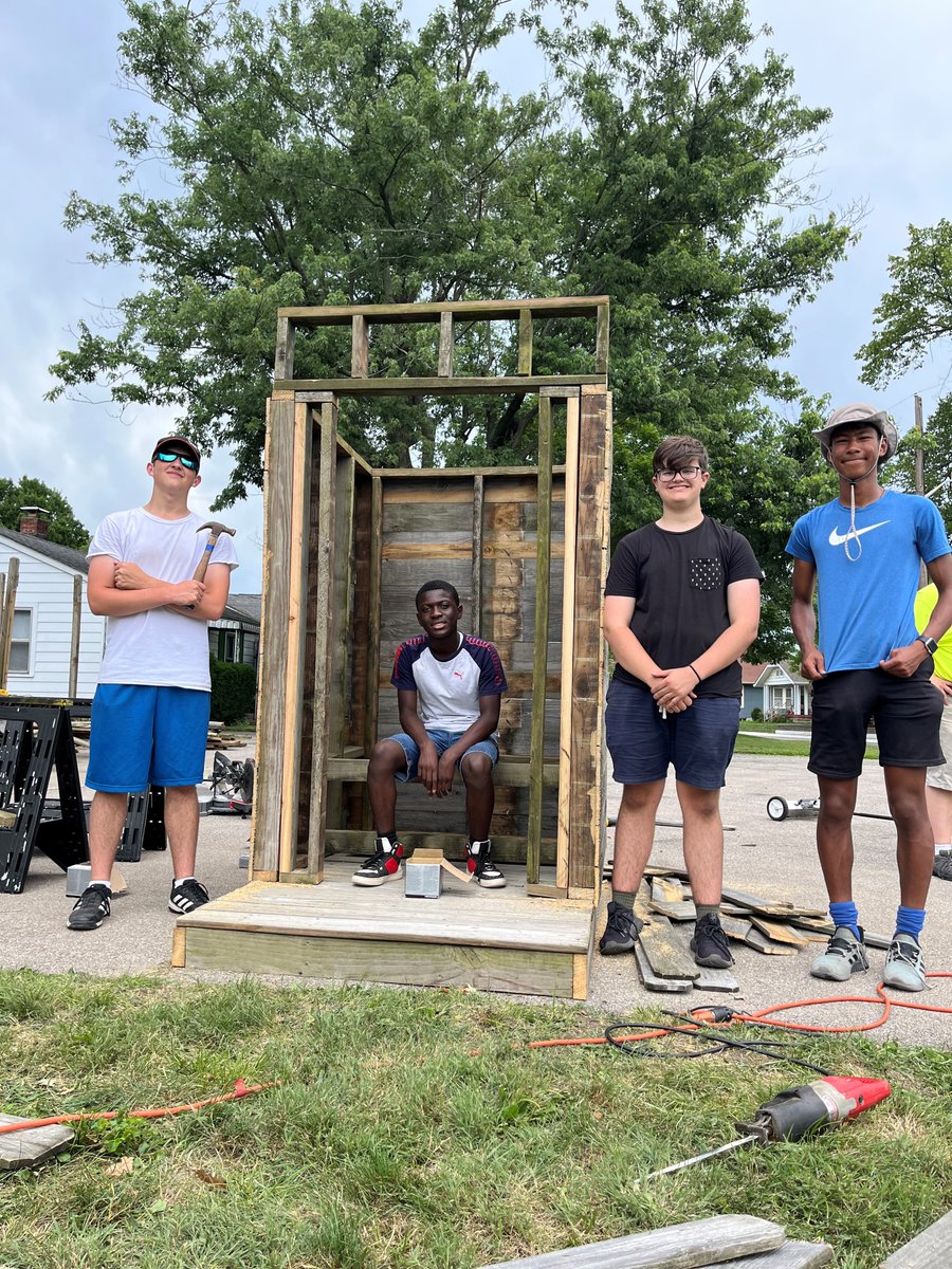 BBurgEdFdn's tweet photo. Thank you to Eagle Scout candidate Ben and Troop 397 for building an outhouse to add to the log cabin homestead property! This addition will help third grade students visiting the cabin this month understand better what life was like in the mid-1800s! https://t.co/vvHv8Qb9CH