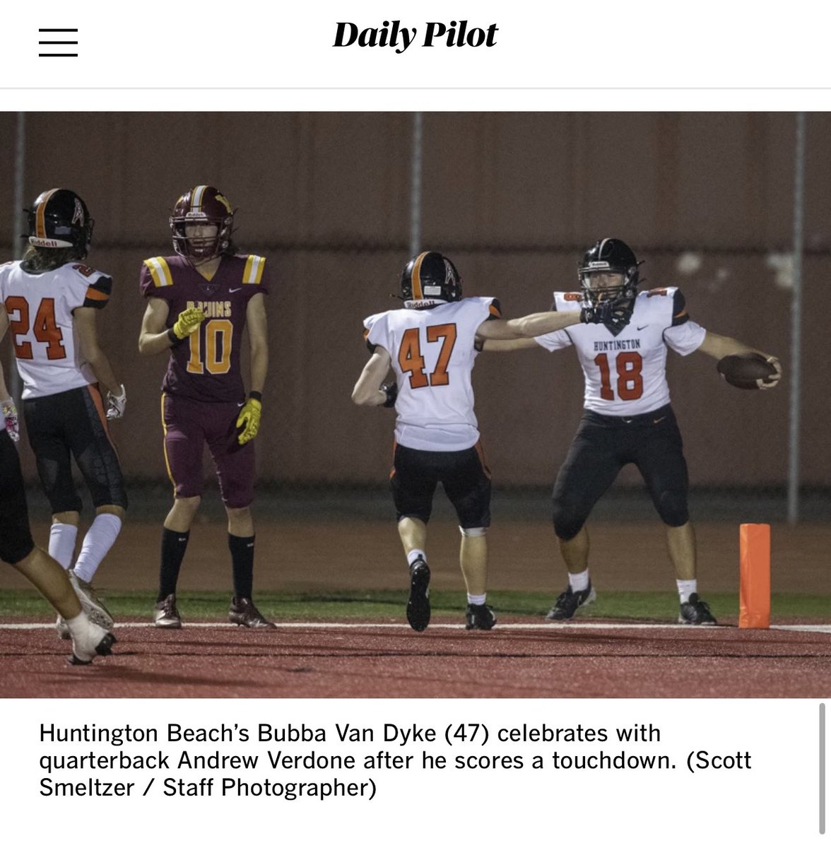 Verdone to the house <a href="/HBHSFootball/">HBHS Oilers Football</a>