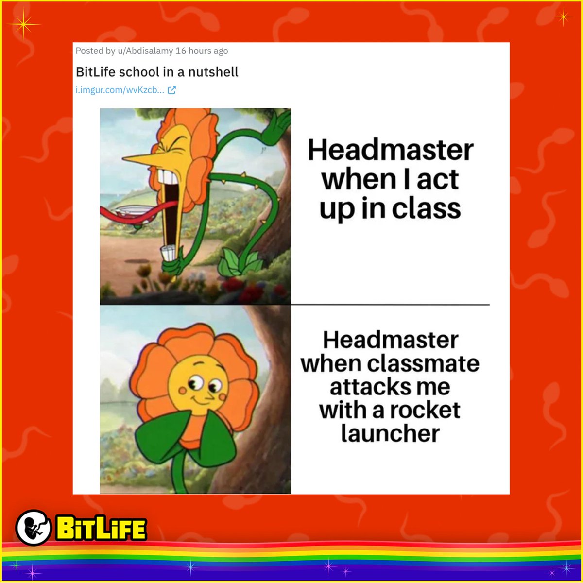 BitLifeApp's tweet photo. I swear, that headmaster is out to get me. 👀 https://t.co/hPhrFYrPOK