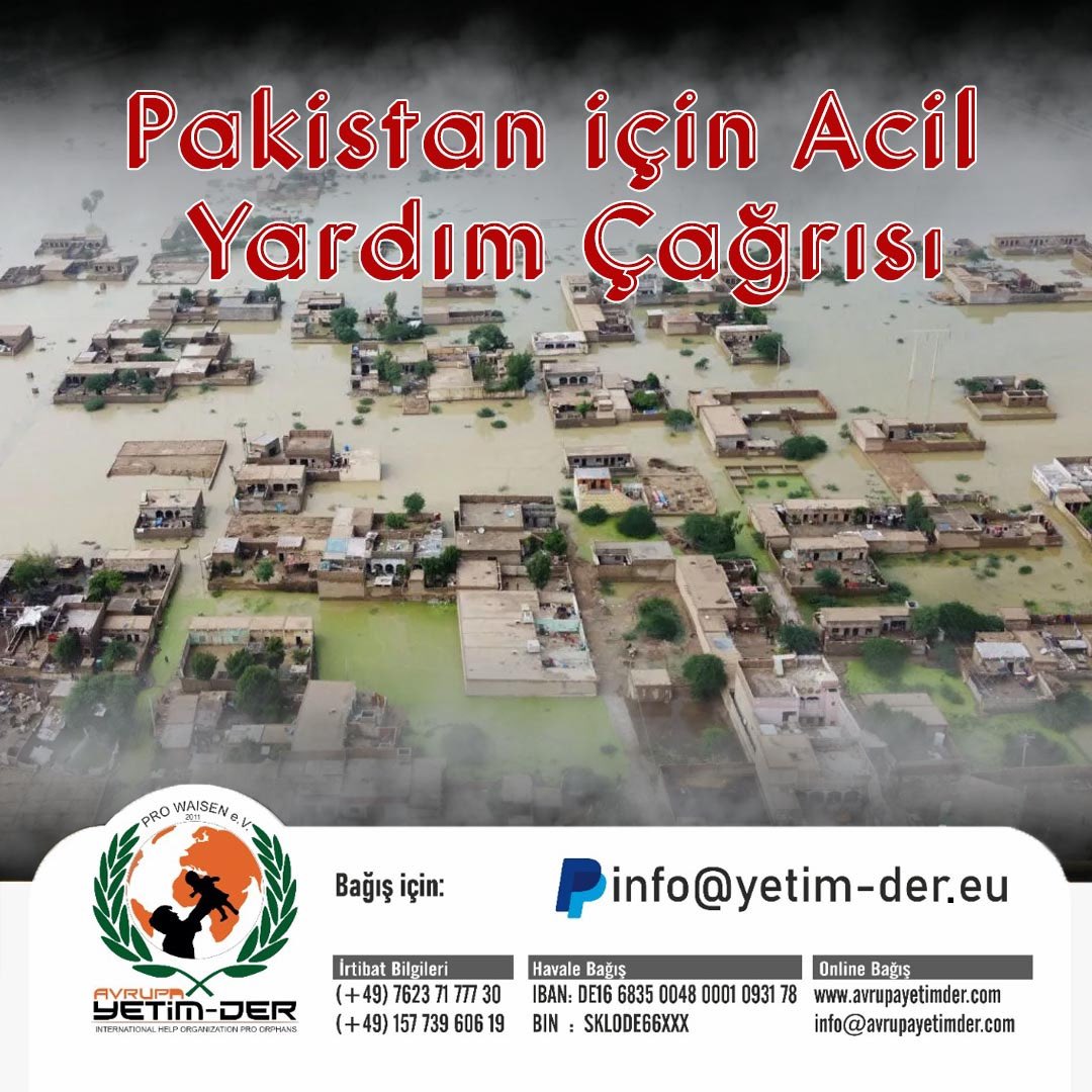 🇹🇷#Pakistan’daki selzedeler için #AcilYardım çağrısı: Az çok demeden siz de kardeş Pakistan halkına yardım elinizi uzatın. 🇩🇪#Hilfeaufruf für #Bedürftige Familien der #Flutkatastrophe in Pakistan: #Spenden auch Sie für die Betroffenen Familien: 👉🏼 avrupayetimder.com/spende 👈🏼