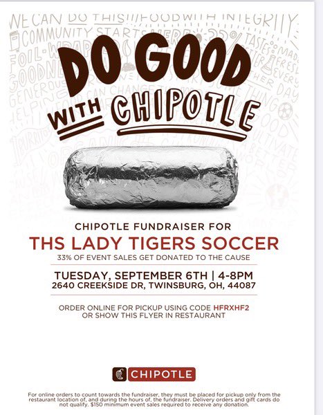 PPVLadyTigers's tweet photo. Please consider supporting our fundraiser!! 🌮 🌯 ⚽️ https://t.co/0dgC6hfknH