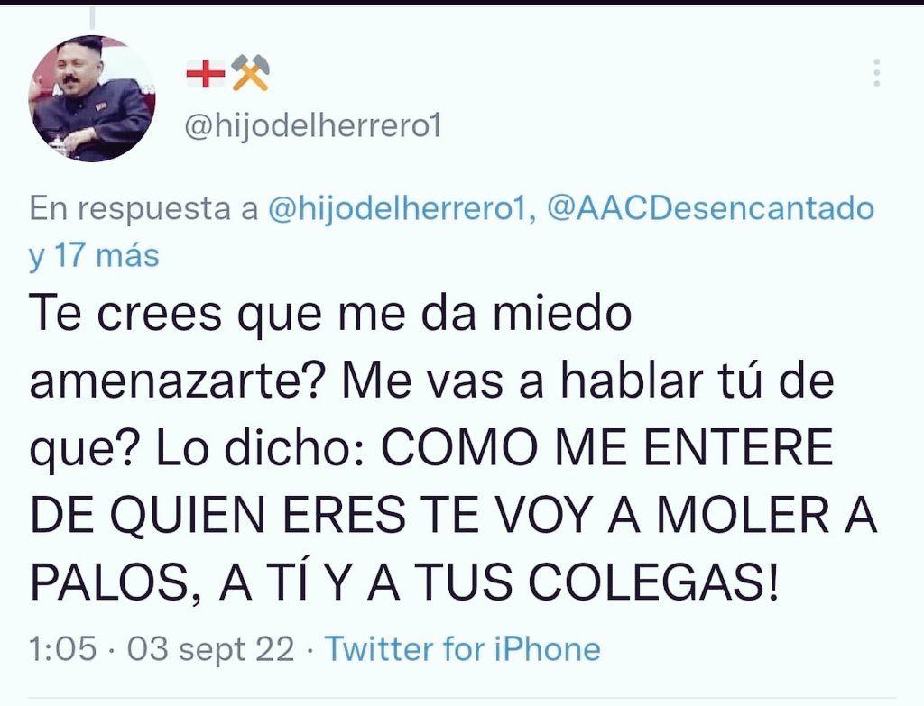 BSilenciada's tweet photo. Nuestros no-representantes DESPRECIAN a quien les lleva la contraria y PRESIONAN para que no hablemos con algunos sindicatos. Ahora uno de los 3 capos AMENAZA CON AGREDIR a @AACDesencantado y a más gente. Por fin todos l@s AAC lo podéis comprobar. Gracias por las capturas. https://t.co/tN1pCLv712