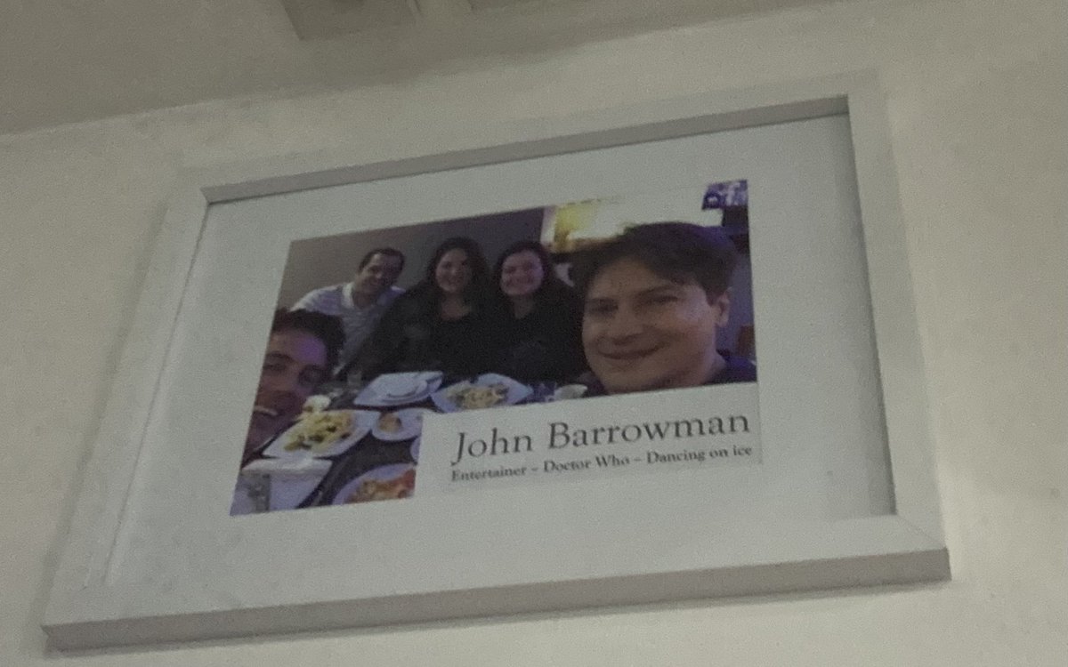 Enjoying a lovely family meal at the Santorini Greek restaurant in Birmingham and see that I’m in great company <a href="/JohnBarrowman/">John Barrowman MBE</a>