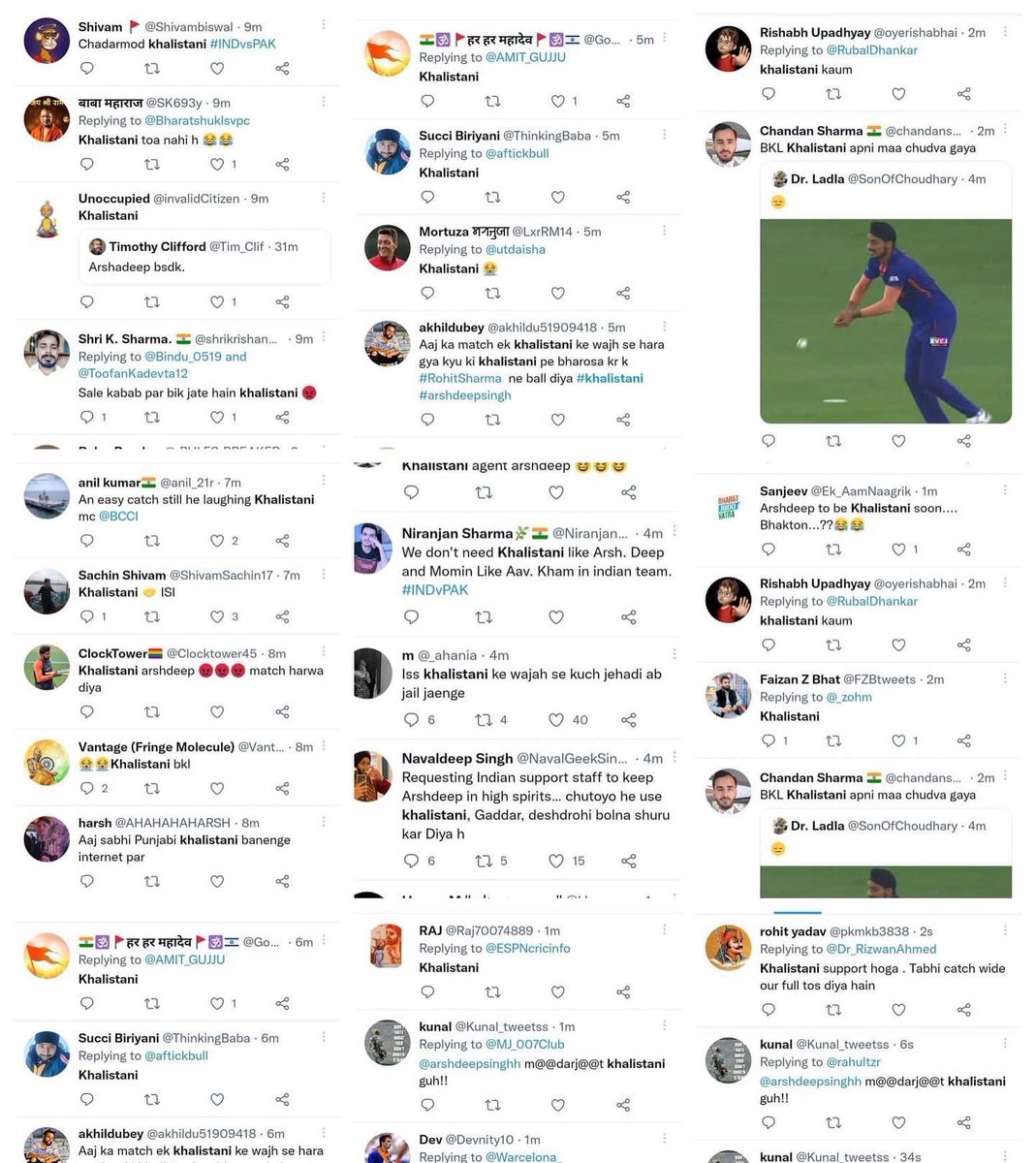 Rahultahiliani9's tweet photo. 23 year old Arshdeep Singh is being labelled as a Khalistani just because he dropped a catch. Check his numbers, he had a better outing than all others. He is a superstar and the country is proud of him. 

#IStandWithArshdeep https://t.co/BEv3xU13UQ
