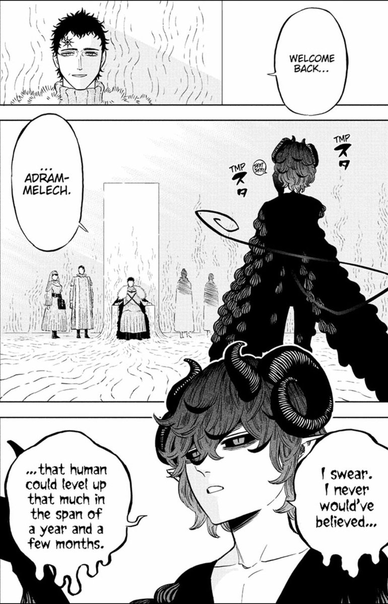 ShadzMangaOnly's tweet photo. Tabata does it again? Down to the purpose he was sent out too. I'm really excited for what this parallel means for Adrammelech's importance as a character going forward. 🔥
#BlackClover336 #ShadzBC #BC336 https://t.co/OxJx7XFjK2