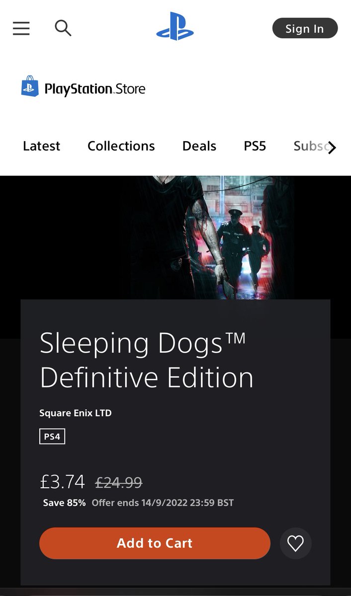 Marshall2000_uk's tweet photo. At that price should be bought by any gamer. #SleepingDogs #PSNSale #gamer #gaming https://t.co/ejpy3GlaXO
