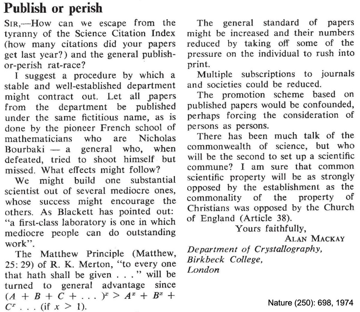 LindorffLarsen's tweet image. Escaping the tyranny of the Science Citation Index (1974)