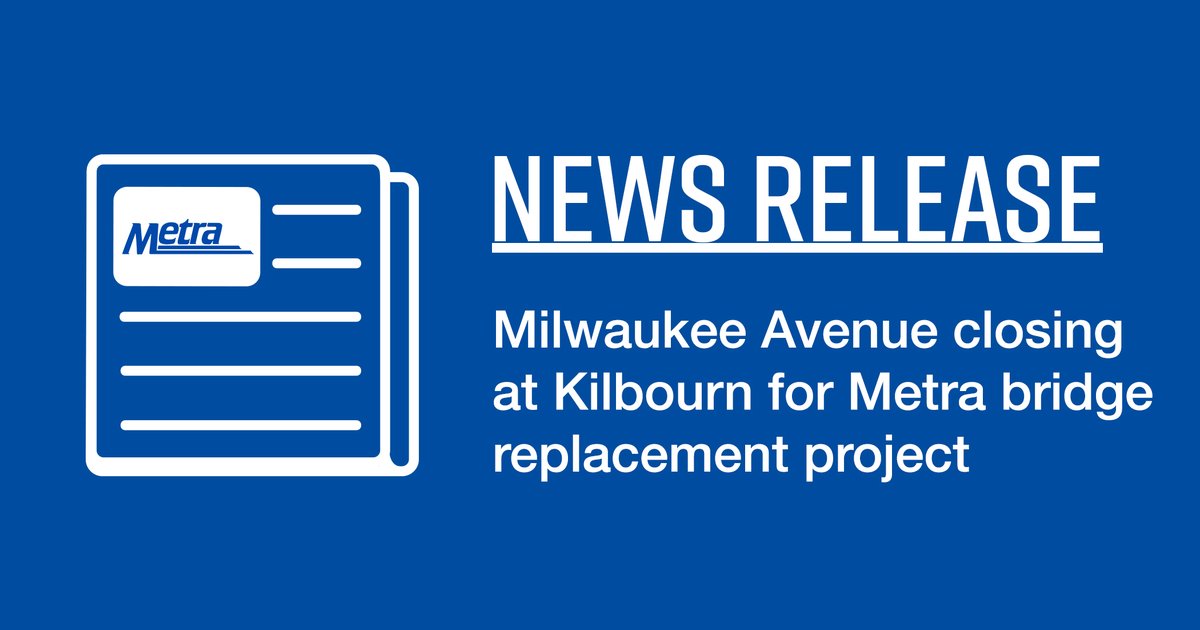 metraMDN's tweet photo. Beginning Wednesday, Sept. 7, Milwaukee Avenue will be closed at Kilbourn Avenue for the remainder of the year as part of Metra’s project to replace the bridge over the roadway and rebuild the Grayland Station. View the news release here: https://t.co/VIEb6YQbDL https://t.co/5wR6Ehir5n