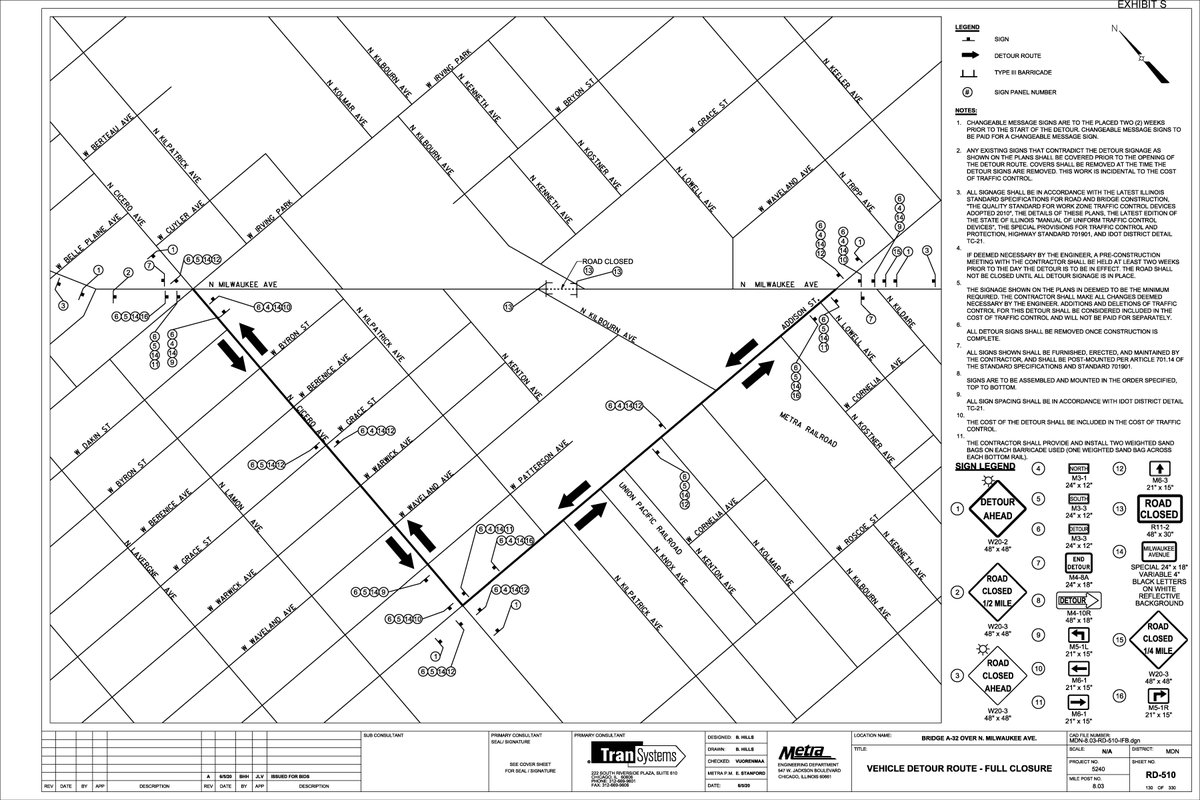 metraMDN's tweet photo. Beginning Wednesday, Sept. 7, Milwaukee Avenue will be closed at Kilbourn Avenue for the remainder of the year as part of Metra’s project to replace the bridge over the roadway and rebuild the Grayland Station. View the news release here: https://t.co/VIEb6YQbDL https://t.co/5wR6Ehir5n