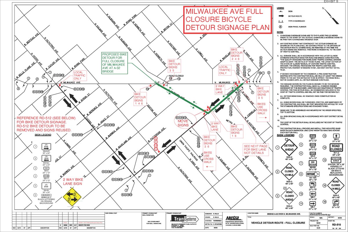 metraMDN's tweet photo. Beginning Wednesday, Sept. 7, Milwaukee Avenue will be closed at Kilbourn Avenue for the remainder of the year as part of Metra’s project to replace the bridge over the roadway and rebuild the Grayland Station. View the news release here: https://t.co/VIEb6YQbDL https://t.co/5wR6Ehir5n