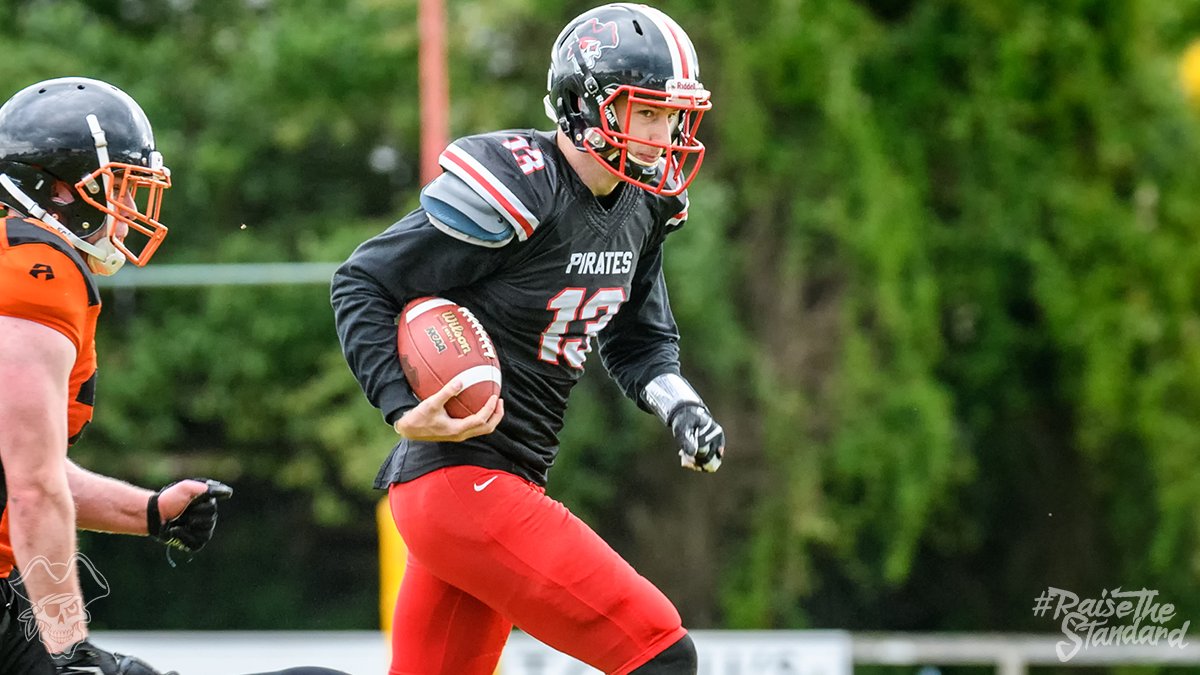 EKPirates's tweet photo. #13 Quarterback Neil Baptie is your game MVP.

Watch the CELEBRATIONS live: https://t.co/t95hefGDwC

#RaiseTheStandard 🏴‍☠️🏈 #BritBowl2022 https://t.co/wzw1mx8oau