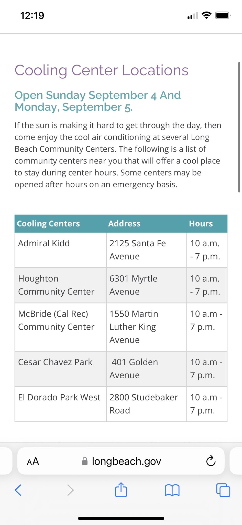Image for the Tweet beginning: Cooling centers for those who