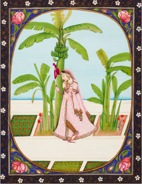 Keshavdas wrote: it was tinted yellow in a field of champa flowers,
and embraced the banana tree along the way.
The gentle breeze, crisp and fragrant, was cooled by a waft of camphor.
It blew right by her and carried off her composure, too.