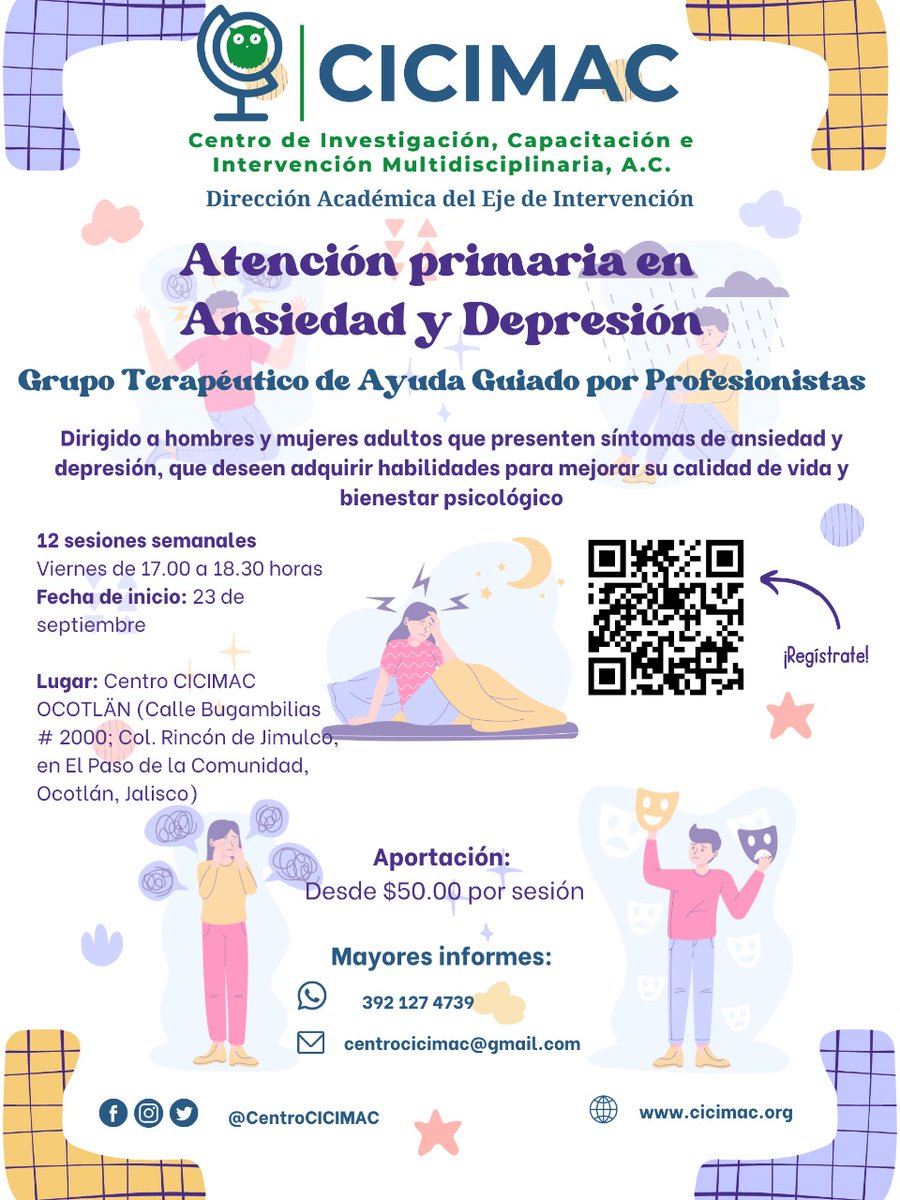CentroCICIMAC's tweet photo. Grupos terapéuticos de ayuda guiados por profesionistas en Ocotlán, Jalisco https://t.co/9BJqek61q6