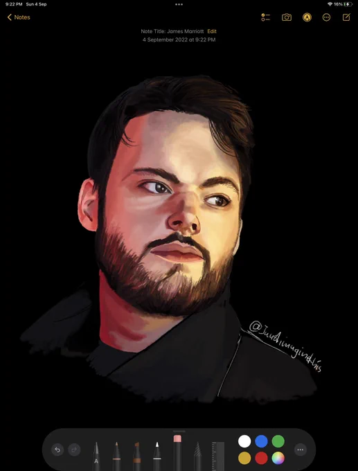 I drew James Marriott in the notes app(Took 2 hours!)#BadArtBan #jamesmarriottfanart(Progress photos below) 