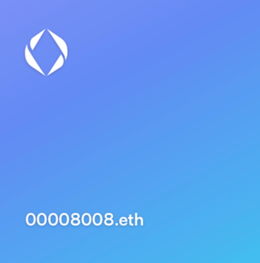 miaveth's tweet photo. 00008008.eth
#3digitENS
#4digitENS
#5digitENS
#6digitENS
#7digitENS
#ens #ensdomain 
Check out this item on OpenSea https://t.co/w6aPsqhep6 via @opensea https://t.co/YugjH1oFQw