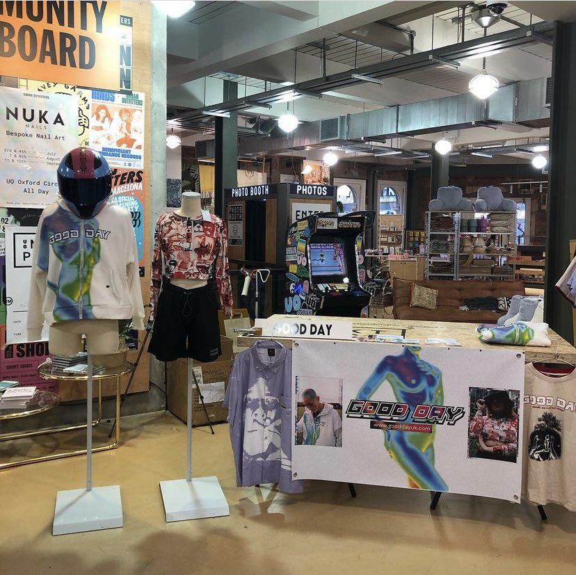 gooddayukclo's tweet photo. Throwback to our urban outfitters pop up. Lol how is that even a sentence still sounds so crazy. Potentially another one in the works. WE STAY MAKING SHIT HAPPEN❤️ love you all have a Good Day and check out our website!! https://t.co/rH6tw50fTF 

#streetwear #influencer #ugc https://t.co/E29FS1tJcW