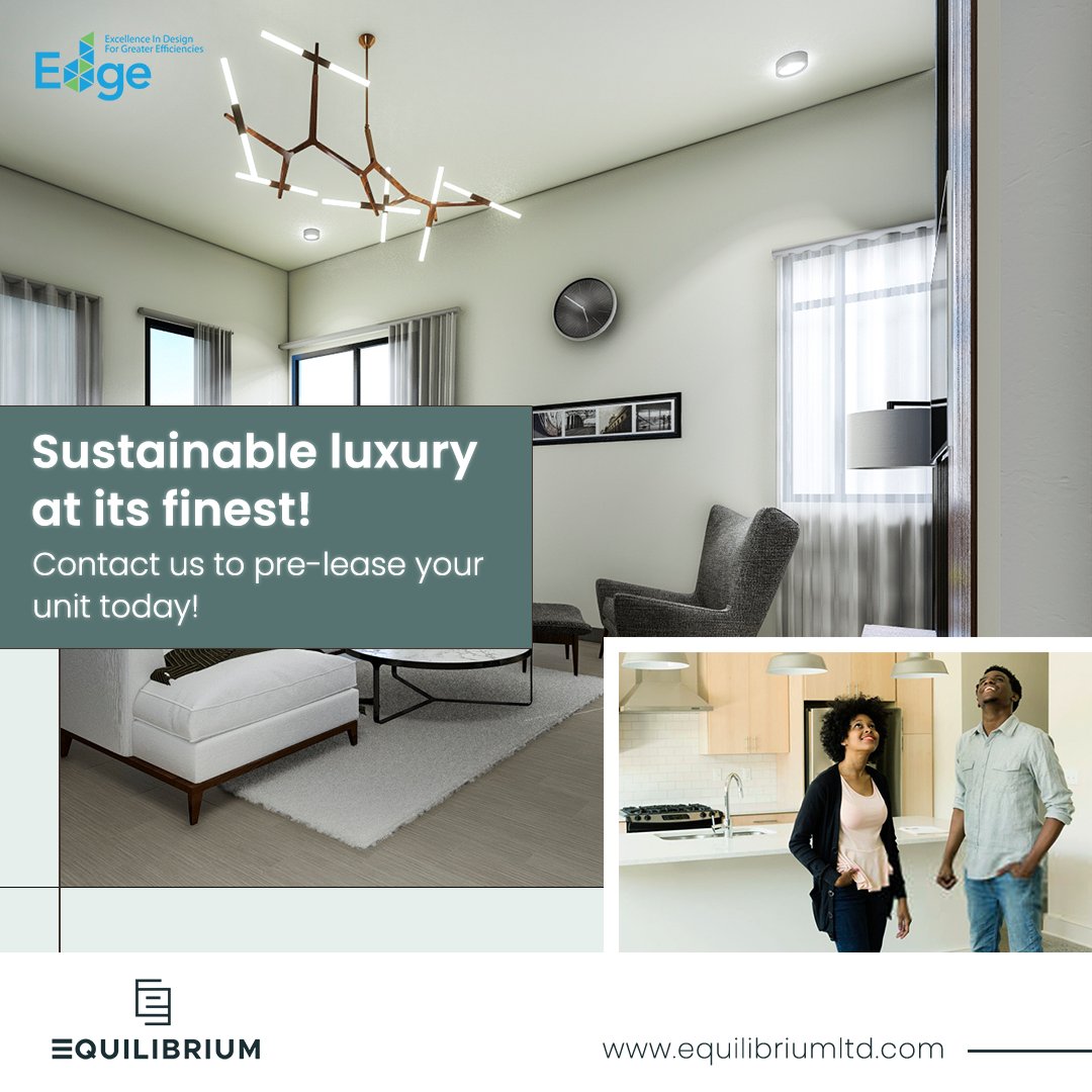 EquilibriumGH's tweet photo. Luxury should not cost the environment. This is why The Genesis Residences is EDGE Certified! This certification recognises the sustainable materials, design and build that promote energy and water efficiency. Pre-lease your unit! #TheGenesisResidences #EdgeCertification https://t.co/NXdWoiZbGz