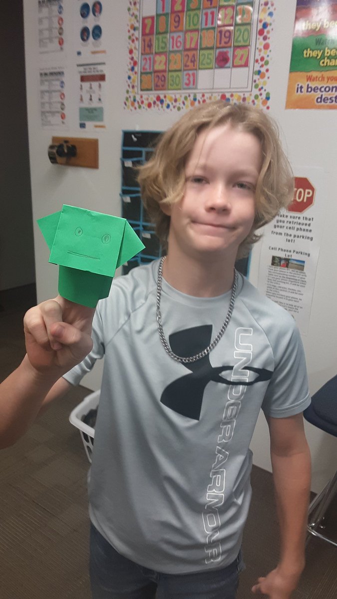 KristyGlade's tweet photo. Amazing our 1st First Capter Friday @NSMSWolves was! "The Strange Case of Origami Yoda" by Tom Angleberger was a hit. Read this book you should!π
#exploringnewbooks #NSMSrocks #seviersdstrong https://t.co/Mneh3BM2af