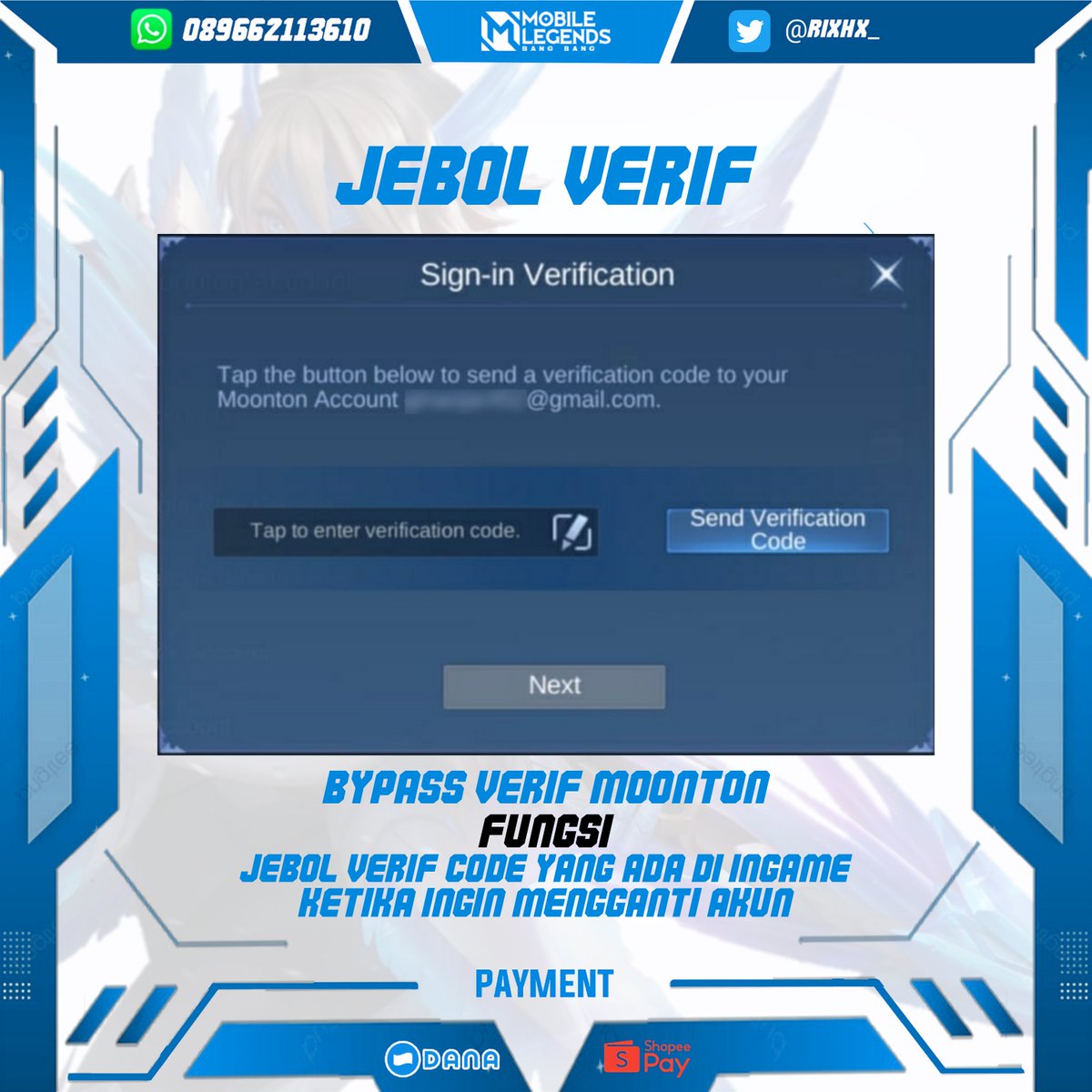 rixhx | Jasa HB & Unbind Akun ML ! tweet media